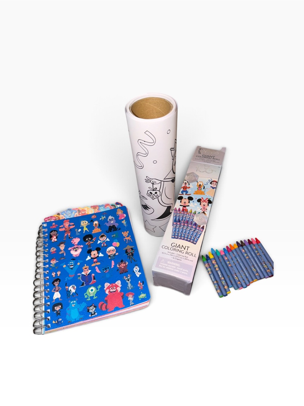 Disney Pixar Activity Bundle Giant Coloring Roll with Crayons & Notebook